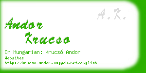 andor krucso business card